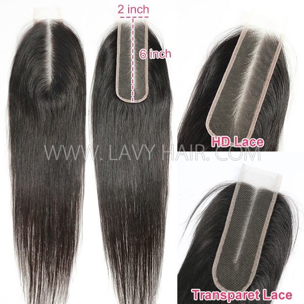 Superior Grade 3/4 bundles with 2*6 lace closure Deal Transparent /HD Lace Virgin Human hair Brazilian Peruvian Malaysian Indian