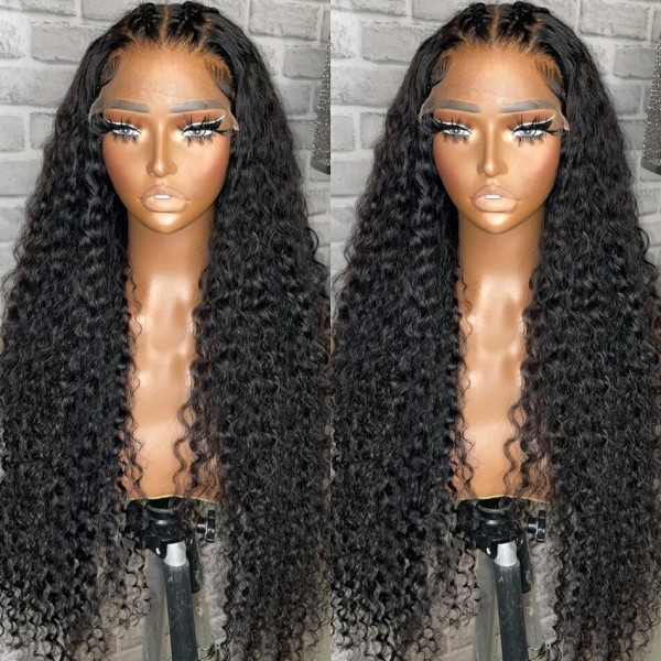 (3-6 Bundles Thickness) High Density Picture Style Curly Hair 5*5 Lace Closure Wigs Human Hair High Quality Wear Go 100% Glueless