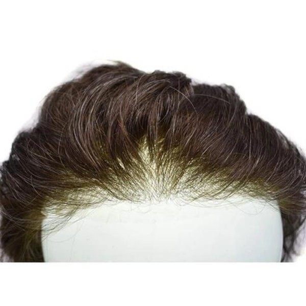 (New) Mens Toupee Thin Skin 0.06mm V-looped Mens Hair Replacement System Transparent Toupee For Men Invisible Mens Hair Piece For Hair Loss