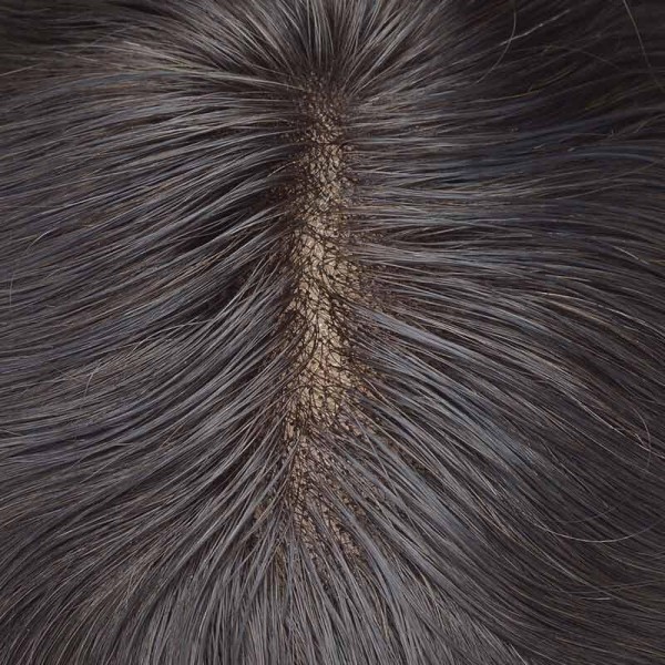 Lavy Hair D7-5 Mens Toupee French Lace Of Center And Front With NPU Skin Around Replacement System Human Hair