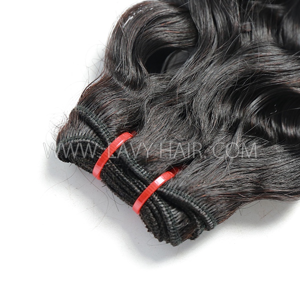 (New Made Texture) Super Double Drawn Ocean Wavy (Same Full From Top To Tip) Virgin Human Hair Extensions 105 Grams/1 Bundle
