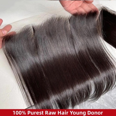 100% Purest Raw Hair Young Donor HD Lace Ear to Ear 13*4 and 13*6 Invisible Melted Lace Frontal
