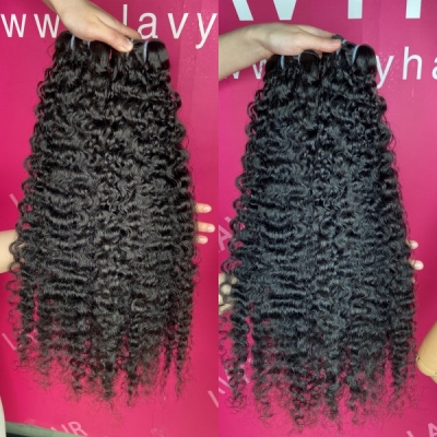 (New Made Texture) Advanced Grade 12A Spanish Curly Unprocessed Virgin Human Hair #1b color Single Drawn Extensions