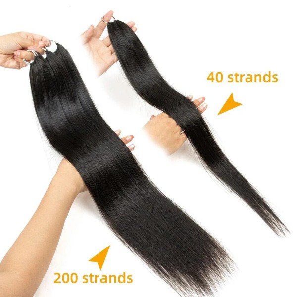 Feather Line Hair Raw Hair More Invisible Pre Bonded Hair Extensions 200 Strands/1 Lot/140-160g Used to Add Volume Length