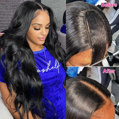 (Pure Raw Hair) U part / V part Wig 3 Bundles Completed 100% Human Hair Half Wig Straight/Wavy/Curly All Texture