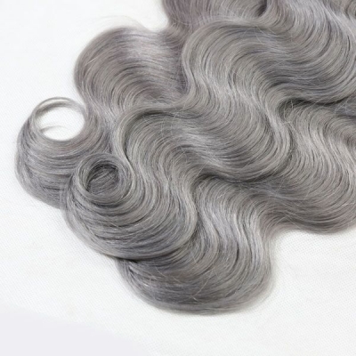 Superior Grade 1 bundle Brazilian Straight Ombre Silver Gray Human hair extensions
