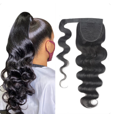 Wrap Around &Drawstring & Big Strip Wrap Ponytail Clip-in  Advanced Grade 12A Human Virgin Hair Straight/Wavy/Curly