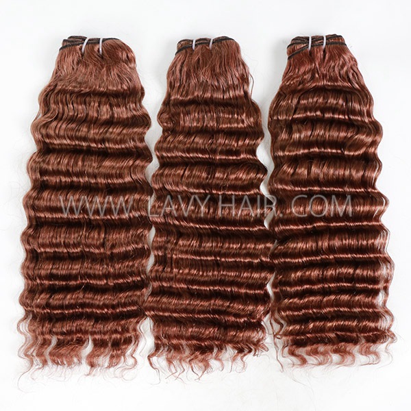 #33B Reddish Brown Color Superior Grade 1 Bundle Virgin Hair Extensions Brazilian Peruvian Malaysian