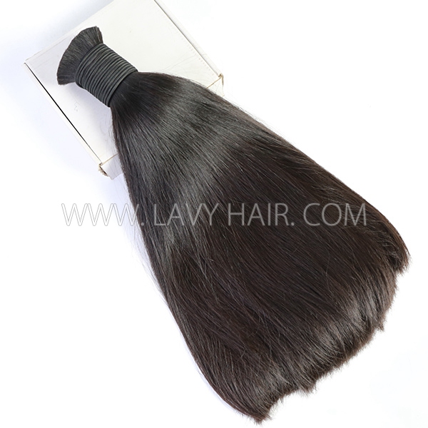 Factory Bulk Order Purest Raw Hair Material 100g/1 Pack Double Drawn Hair Bulk No Weft (thick hair from top to end) For Wholesaler Hair Salon Boutique