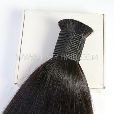 Factory Bulk Order Purest Raw Hair Material 100g/1 Pack Double Drawn Hair Bulk No Weft (thick hair from top to end) For Wholesaler Hair Salon Boutique