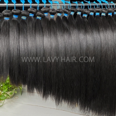 (All Texture Link)Lavy Hair 14A Top Grade Malaysian Raw Hair Blue Band Smooth Soft Cuticle Aligned Unprocessed Bundle  ( Peruvian Indian Hair)