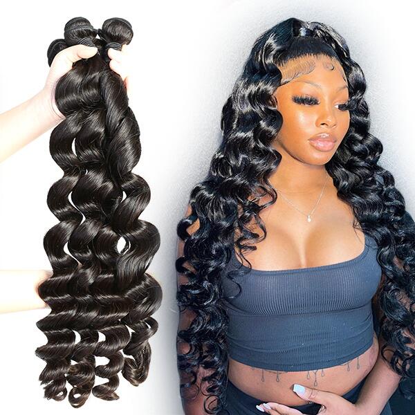 Superior Grade 3/4 bundles loose wave Virgin Human hair extensions Brazilian Peruvian Malaysian Indian European Cambodian Burmese Mongolian