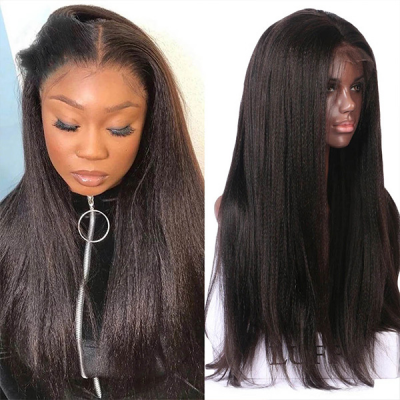 50% Off Limisted Stock Clearance Lace Frontal Wigs 150% Density Yaki Straight Human Virgin Hair