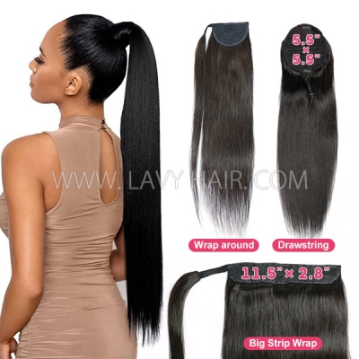 Highlight Color Wrap Around &Drawstring & Big Strip Ponytail Advanced Grade 12A Human Virgin Hair Straight/Wavy/Curly