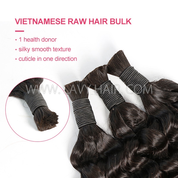 Vietnamese Raw Hair Hair Bulk No Weft Bohe Braiding Quick Weave Extensions 100 Grams/1 Bundle