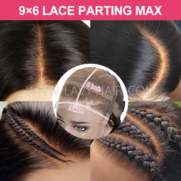 Glueless Wear Go HD Lace 9*6 Lace Parting Max Closure Wig Arc Lace Mimic Forehead Contour Pre Plucked Pre Bleached 100% Human Hair 180% Density