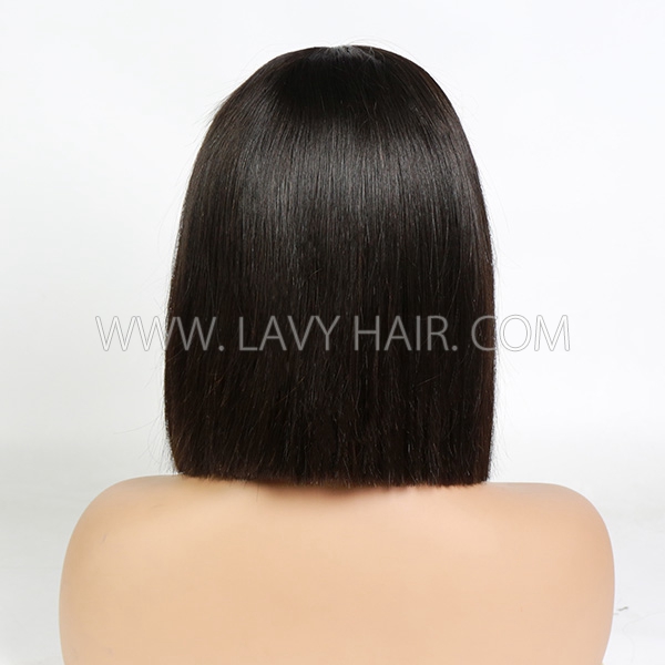 (All Texture Link)220% Density 5*5 Transparent Lace Closure Bob Wig Raw Hair #1B #99J #4 #P4/27 Thickness Blunt Cut Bone Straight Glueless wig