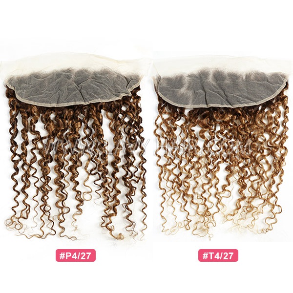 Superior Grade #1B Color Pixie Curly Transparent Lace Ear to ear 13*4 Lace Frontal Human hair Swiss lace