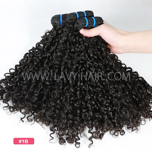 Pixie Curly Double Drawn Hair Extensions 95-105 Grams/1 Bundle Different Color Choice (Same Full From Top To Tip)