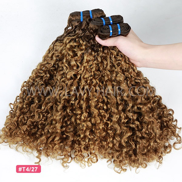 Pixie Curly Double Drawn Hair Extensions 95-105 Grams/1 Bundle Different Color Choice (Same Full From Top To Tip)