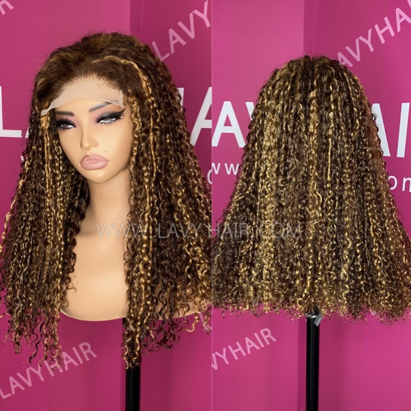 Double Drawn Thick Hair Top to End Pixie Curly 250% Density 5*5 Transparent Lace Closure Wigs 100% Human Hair Anti-slipped Cap