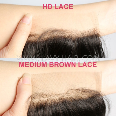 （New）Superior Grade HD Lace 8*8 Closure Preplucked Invisible Melted Lace Human Hair Straight/Curly/Wavy