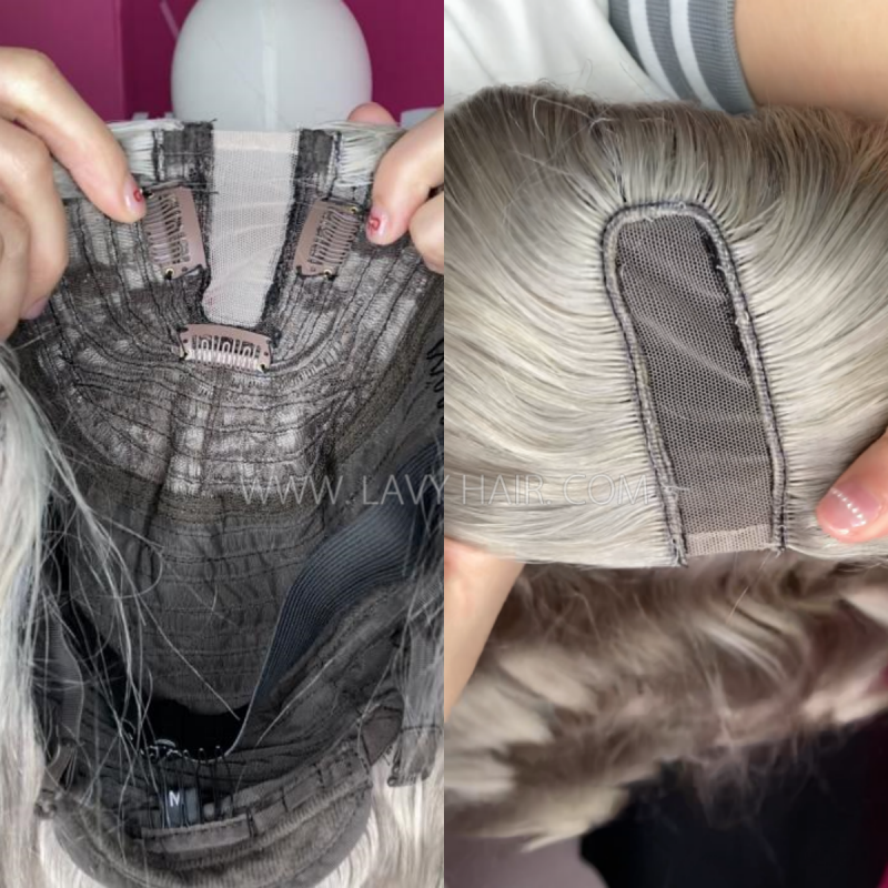 Grey Color 150% & 200% & 300% Density U part Wig Human Hair