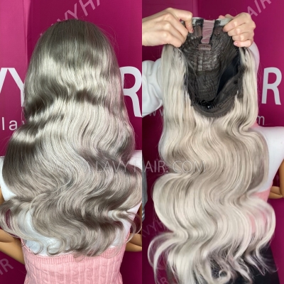 Grey Color 150% & 200% & 300% Density U part Wig Human Hair