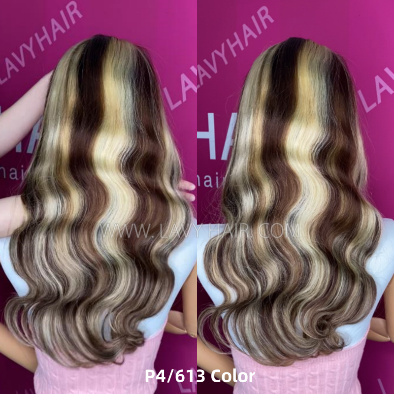 Glueless Wear Go P1B/27 P1B/30 P1B/613 Balayage Mix Ombre Highlight Color Undetectable 5*5 HD Lace Closure Wig 150% Density Human Virgin Hair