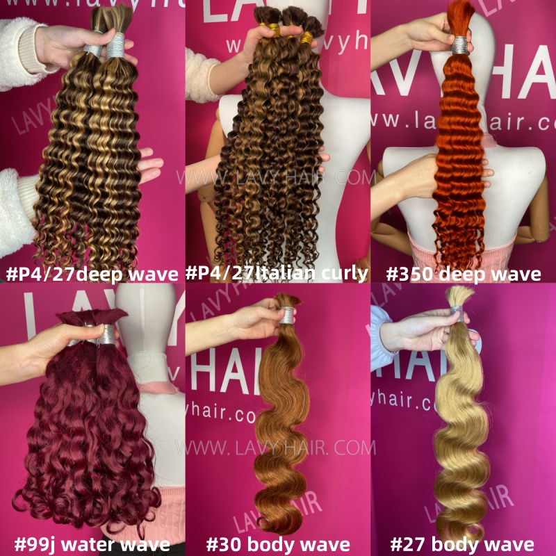 Color Hair Bulk No Weft  For Braiding 100% Human Hair Quick Weave Extensions 100 Grams/1 Bundle