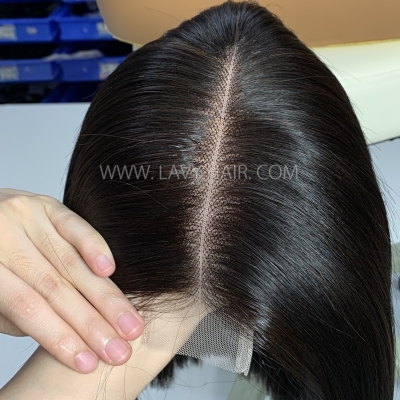 (All Texture Link)250% High Density 2*6 Closure Bob Wig Bone Straight Raw Hair #1B #99J #4 #P4/27 Thickness Blunt Cut Preplucked Glueless wig