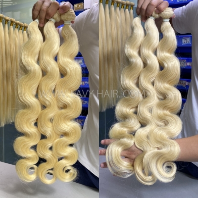 14A Top Grade Lavyhair #613 Blonde Raw Hair Cuticle Aligned Unprocessed Human hair Wholesale Hair