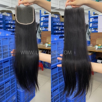 Double Drawn HD Lace Closure 5*5 Closure &13*4 Frontal Preplucked Natural Hairline Undetectable Melted Lace