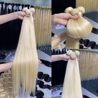 14A Top Grade Lavyhair #613 Blonde Raw Hair Cuticle Aligned Unprocessed Human hair Wholesale Hair