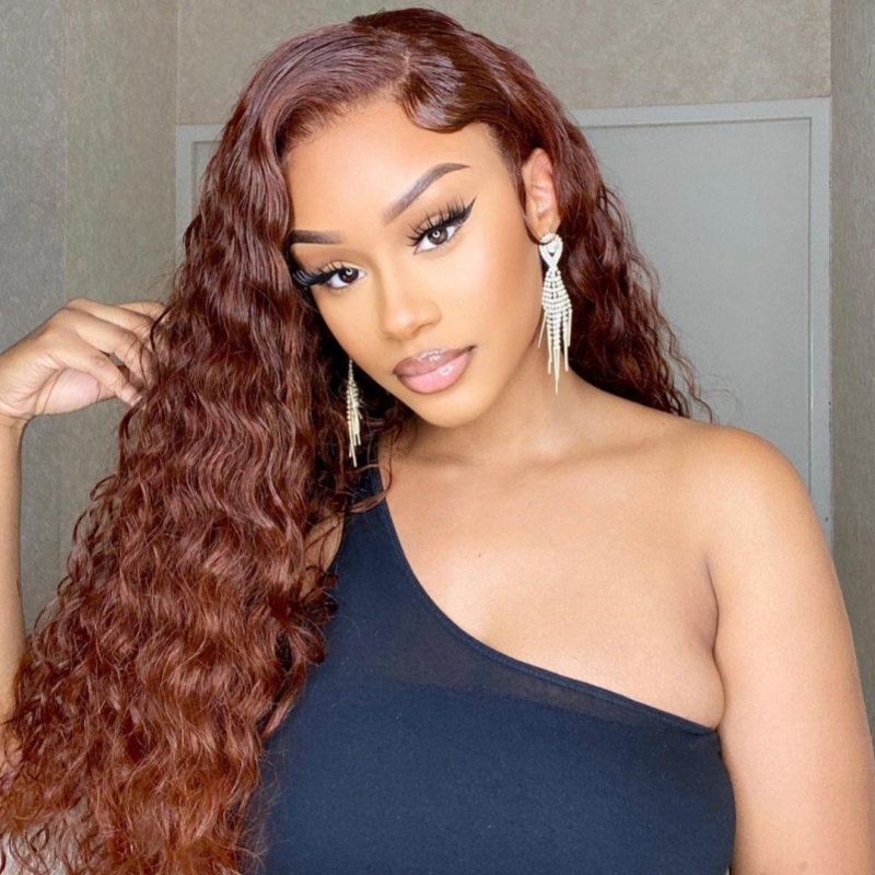 Glueless Wig #33b Reddish Brown Color  Wear Go Wig 150% Density HD Lace Customize 4-7 Days