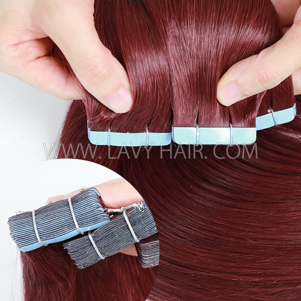 #99J Color Tape In Hair Extensions Human Virgin Hair 20 pcs 50 grams
